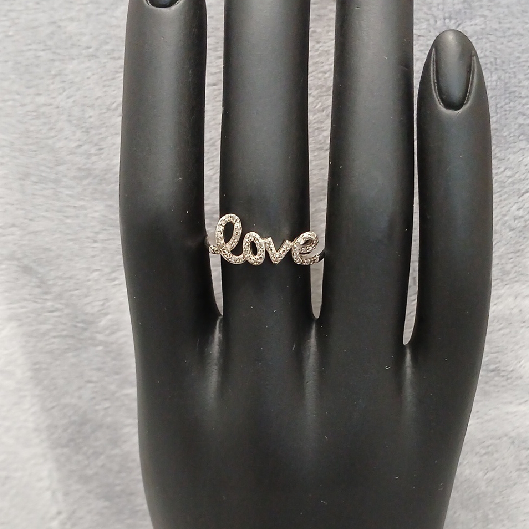 White Gold & Diamons 'Love' Ring
